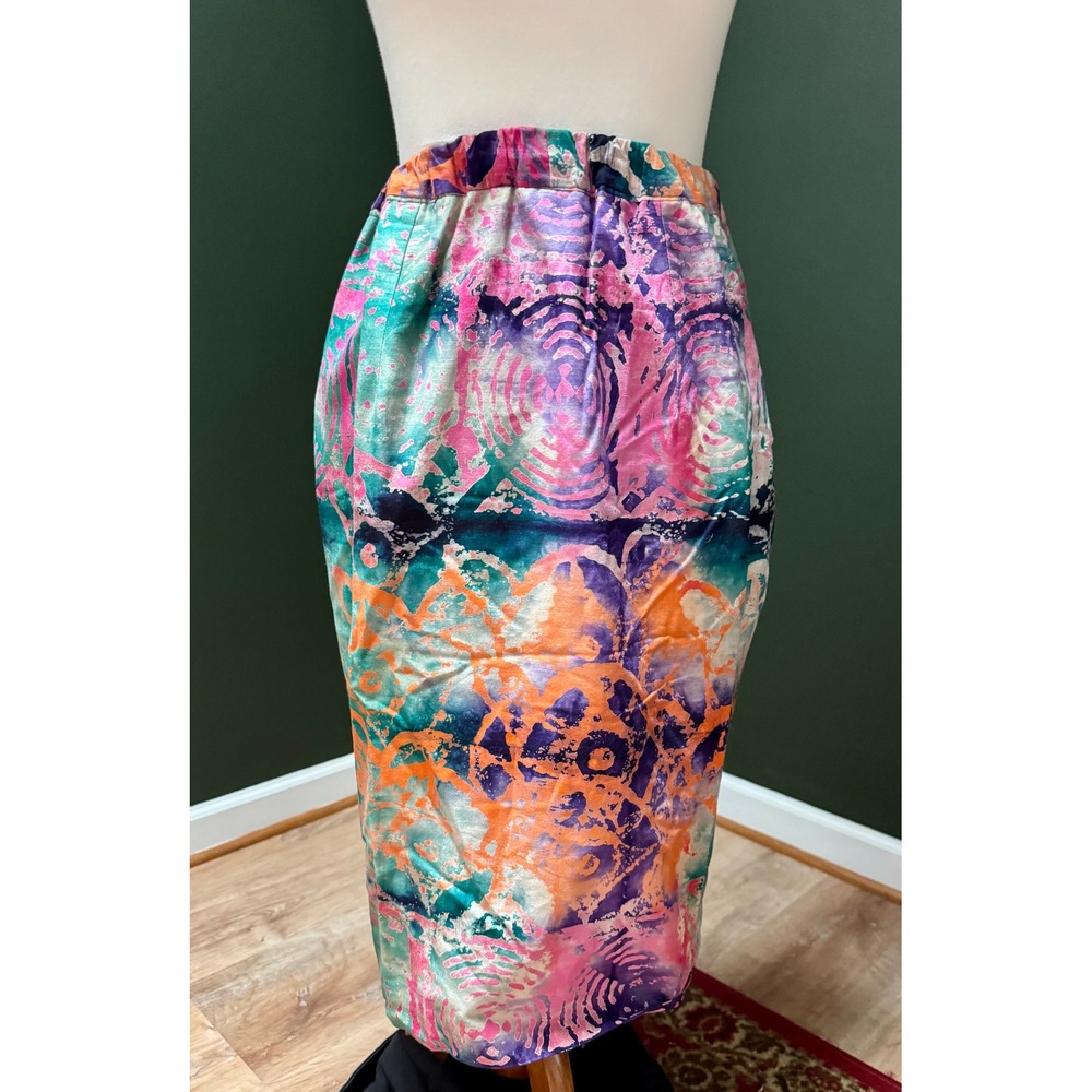 One of a Kind Handmade Abstract Print‎ Pencil Skirt